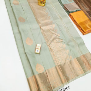 Latest Design Pure Kanjivaram Fancy Silk Saree Light Pista Color
