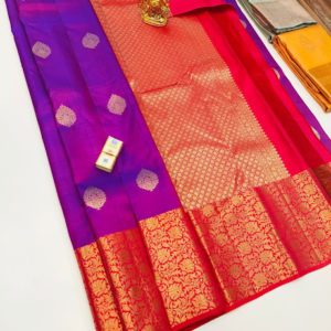 Pure Kanjivaram Fancy Silk Saree Magenta Color