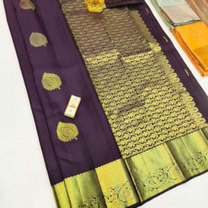 Pure Kanjivaram Fancy Silk Saree Naga Palam Color