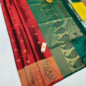 New Design Pure Soft Silk Saree Apple Red Color