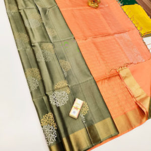 Trendy Design Pure Soft Silk Saree Cement Color w/ Blouse
