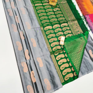 Beautiful Design Pure Soft Silk Saree Cement Gray Color