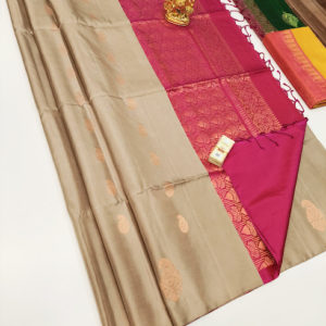 Latest Trendy Design Pure Soft Silk Saree Cream Color