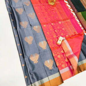 Unique Design Pure Soft Silk Saree Gray Color