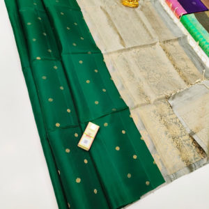 New Design Pure Soft Silk Saree Green Color w/ Blouse