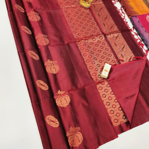 Trendy Design Pure Soft Silk Saree Kumkum Red Color