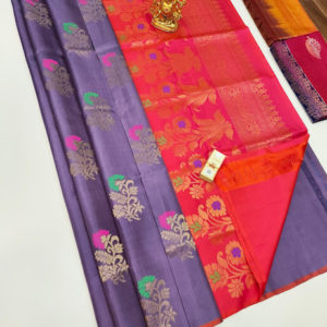 Latest Trendy Design Pure Soft Silk Saree Lavender Color