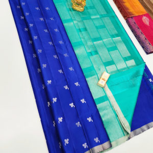 Unique Design Pure Soft Silk Saree Navy Blue Color