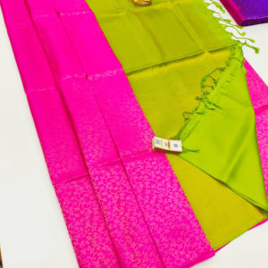Trendy Design Pure Soft Silk Saree Rose Color w/ Blouse