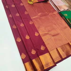 High Fancy Kanjivaram Silk Saree Mix Apple Red Color w/ Blouse