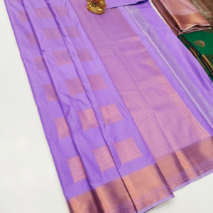 High Fancy Kanjivaram Silk Saree Mix Violet Color w/ Blouse