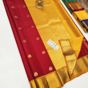Pure Soft Silk Saree Apple Red Color w/ Blouse