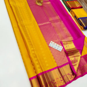 Trendy Design Pure Soft Silk Saree Yellow Color
