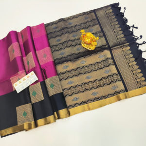 Pure Soft Silk Saree Magenta Color w/ Blouse