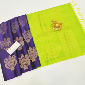 Beautiful Design Pure Soft Silk Saree Purple Color w/ Blouse