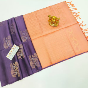 Latest and Trendy Design Pure Soft Silk Saree Violet Color w/ Blouse