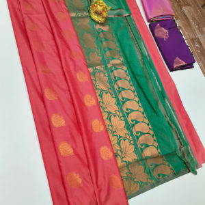Butta Mphoss Saree Apple Red Color w/ Blouse
