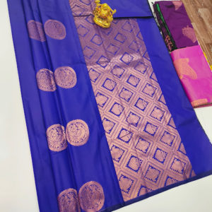Butta Mphoss Saree Ink Blue Color w/ Blouse