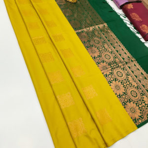 Butta Mphoss Saree Lemon Green Color w/ Blouse