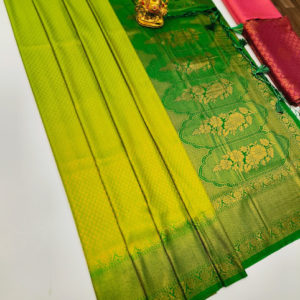 Butta Mphoss Saree Lemon Green Color w/ Blouse