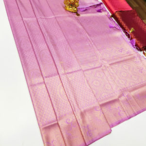 Butta Mphoss Saree Light Rose Color w/ Blouse