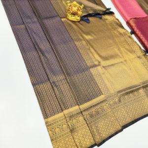 Butta Mphoss Saree Navy Blue Color w/ Blouse