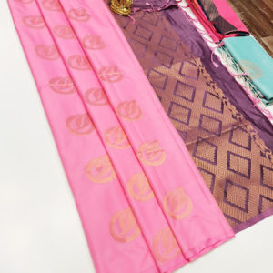 New Design Butta Mphoss Saree Rose Color