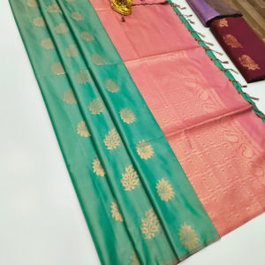Butta Mphoss Saree Teal Green Color w/ Blouse