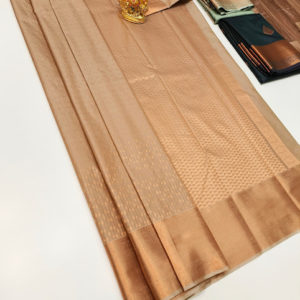 High Fancy Kanjivaram Silk Saree Mix Copper Color w/ Blouse