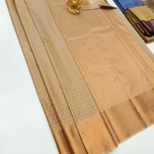 High Fancy Kanjivaram Silk Saree Mix Gold Color w/ Blouse