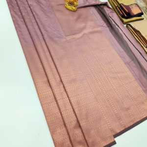 High Fancy Kanjivaram Silk Saree Mix Light Purple Color w/ Blouse