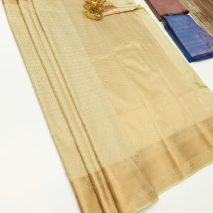 High Fancy Kanjivaram Silk Saree Mix Off White Color w/ Blouse