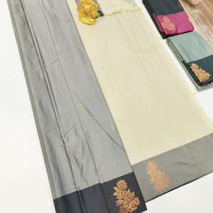 Semi Soft Silk Saree Light Weight Gray Color w/ Blouse