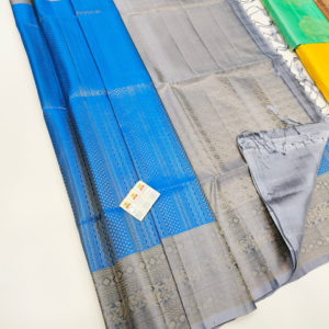 New Trendy Design Pure Soft Silk Saree Blue Color w/ Blouse