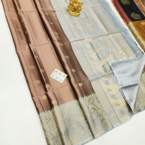 Latest Design Pure Soft Silk Saree Chocolate Color w/ Blouse