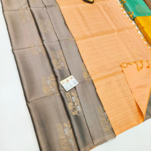 Trendy Pure Soft Silk Saree Gray Color w/ Blouse