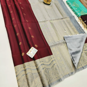 Unique Color and Design Pure Soft Silk Saree Kumkum Red Color w/ Blouse