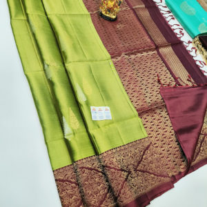 new Design Pure Soft Silk Saree Lemon Green Color w/ Blouse