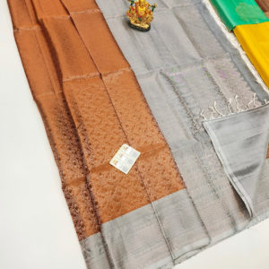 Beautiful Design Pure Soft Silk Saree Light Brown Color w/ Blouse