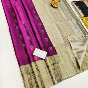 Latest Design Pure Soft Silk Saree Magenta  Color w/ Blouse