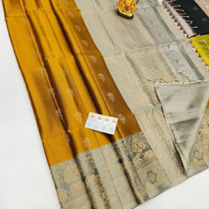 New Color and Design Pure Soft Silk Saree Mustard Color w/ Blouse