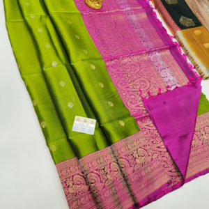 Latest and Trendy Design Pure Soft Silk Saree Parrot Green Color w/ Blouse