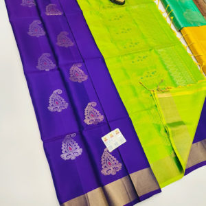 New Design Pure Soft Silk Saree Purple Color w/ Blouse