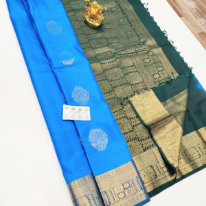 Trend Design Pure Soft Silk Saree Rama Blue Color w/ Blouse