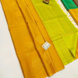 Pure Soft Silk Saree Yellow Color w/ Blouse