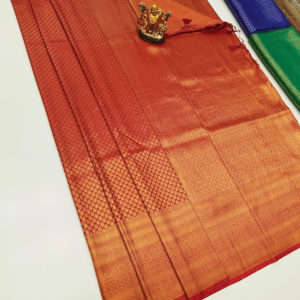 Trendy Design Butta Mphoss Saree Apple Red Color w/ Blouse