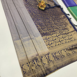 Unique Design Butta Mphoss Saree Blue Color w/ Blouse