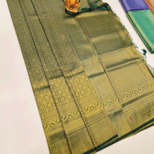 Butta Mphoss Saree Bottle Green Color w/ Blouse