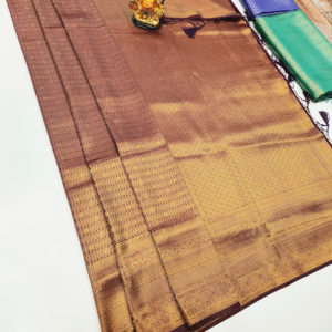 Latest Butta Mphoss Saree Brown Color w/ Blouse