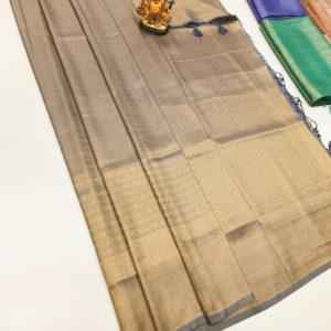 Beautiful Design Butta Mphoss Saree Gray Color w/ Blouse